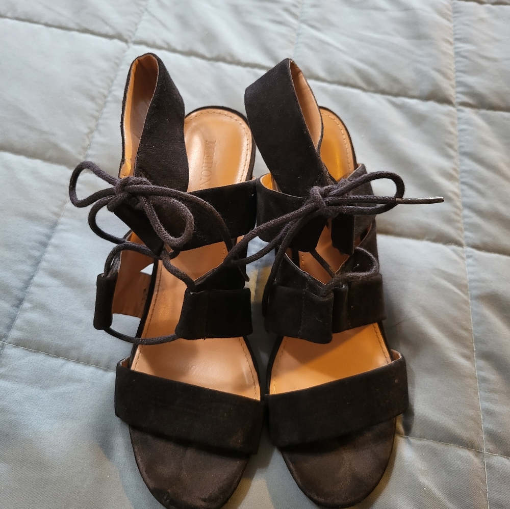 Merona black heeled strappy sandal   women's 8  #1033